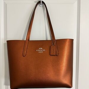 Coach Metallic Brown Tote Bag